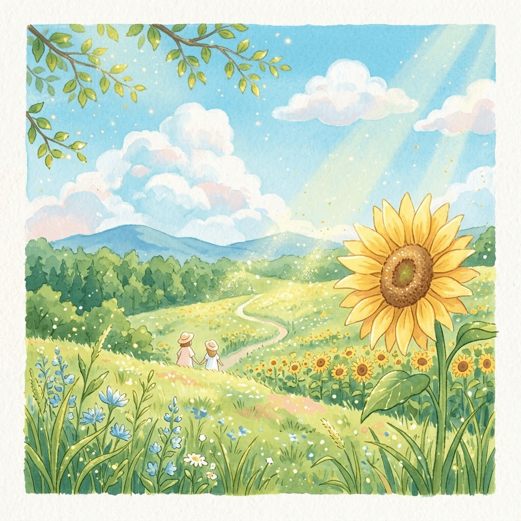 구름 뒤의 해바라기