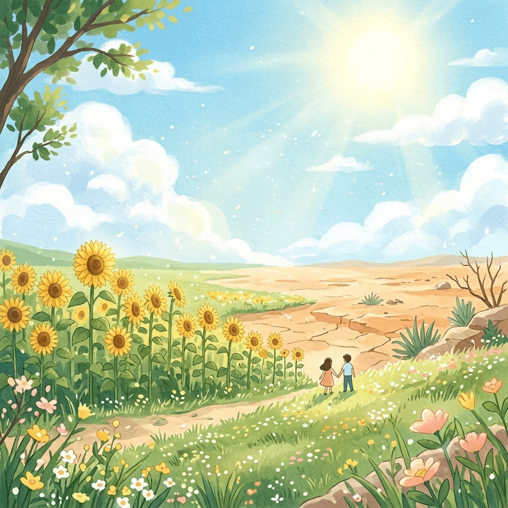 사막을 비추는 해바라기